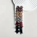 Grosgrain ribbon swallowtail hair bow clips set, candy color duckbill clips for women. - 6cm Grosgrain Fishtail 10 Pcs/Card [05]