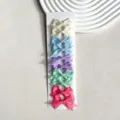 Colorful ribbon bow hair clips set, sweet candy color duckbill clips for daily styling and girls. - 6cm Grosgrain Fishtail 10 Pcs/Card [07]