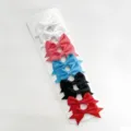 Details of colorful grosgrain ribbon swallowtail hair bow duckbill clips set for sweet girls. - 6cm Grosgrain Fishtail 10 Pcs/Card [12]