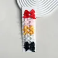 Colorful grosgrain ribbon swallowtail bow hair clips set for women and girls daily hair styling. - 6cm Grosgrain Fishtail 10 Pcs/Card [04]