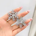 Sparkling rhinestone snowflake hair clip, elegant winter pearl hair accessory for women. - Large Right-Angle Rhinestone Hair Clip, 1 Pc