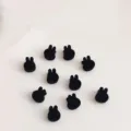 Set mini κλαιμς μαλλιών με κουνελάκι μαύρο βελούδο, χαριτωμένα αξεσουάρ για αφέλειες. - Κλιπ Κουνέλι / Μαύρο
