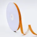 Bobina de cinta de terciopelo naranja, tela flocada lisa para envolver regalos y lazo pelo - 1.0cm x 10 Yardas / Café Claro
