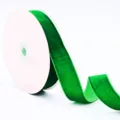 Rollo de cinta de terciopelo verde para regalos accesorios de ropa manualidades y lazos. - 2.5cmx10 Yardas / Verde Oscuro