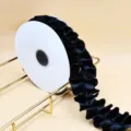 Black ruffled ribbon lace trim, decorative fabric roll for sewing, floral wrapping and hair accessories. - 6cm*5 Yards / Black