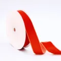 Red velvet ribbon roll for gift wrapping clothing accessories and crafts decoration. - 2.5cmx10 Yards / Orange Red