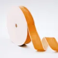 Orange velvet ribbon roll, smooth flocked texture for gift wrapping and hair accessories. - 2.5cmx10 Yards / Light Coffee