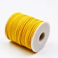 Golden PU suede leather cord spool for DIY jewelry bracelet necklace crafting and hanging. - 3mm*50 Yards / Yellow