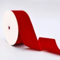 Red velvet ribbon roll for gift wrapping, clothing accessories and hair bow making. - 4cmx10 Yards / Red