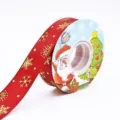 Nastro di Natale rosso oro fiocco di neve fai da te confezione regalo decorazione artigianato - Bordeaux Fiocco di Neve 2.5cm 25 Yards