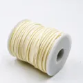 Faux suede cord spool rice white PU leather necklace bracelet DIY braided hanging rope 1pc - 3mm*50 Yards / Off White
