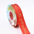 Nastro natalizio rosso con stampa dorata Merry Christmas, ideale per regali e decorazioni. - Rosso Merry Christmas 2.5cm 25 Yards