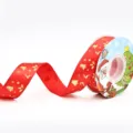 Rosso Motivo Cartone Animato 2.5cm 25 Yards