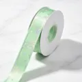 Πράσινη κορδέλα λέιζερ ασημί 2.5cm ήλιος φεγγάρι αστέρια φιόγκος συσκευασία δώρου DIY craft - 2,5 εκ. * 25 Γιάρδες / Πράσινο του Φρούτου