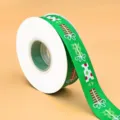 Christmas grosgrain ribbon roll 2.5cm green gift box pattern decorative wrapping craft - Gift Pattern / Green