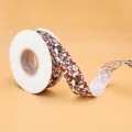 Christmas grosgrain ribbon roll 2.5cm thermal transfer Santa Claus holiday gift wrapping - Cartoon Santa Claus / White