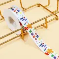 Nastro stampato colorato con fiori e testo per confezioni regalo e fai da te. - Piccola Fiore