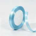 Bobina de cinta de satén azul claro para envasado de regalos y decoración de bodas. - 1cm de Ancho 25 Yardas (Paquete de 10 Rollos) / Azul cielo