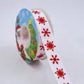 Christmas grosgrain ribbon 2.5cm red snowflake pattern gift wrapping decoration roll SKU item - Snowflake Print / Red
