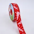 Christmas grosgrain ribbon roll red snowman snowflake print gift wrapping holiday decor 2.5cm - Snowman Print / Red