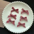 Sweet red plaid ribbon hair bows, cute hair clips for daily girls sweet hairstyling. - Red Plaid