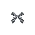Black and white gingham plaid hair bow clip, sweet style cute small hair accessory for daily wear - Black