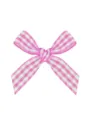 Pink Gingham Hair Bow Clip Cute Sweet Plaid Ribbon Hairpin for Women Girls Daily Hair Styling - Purple