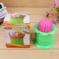 Manueller DIY Teigtaschenformer Küchenhelfer mit grünem Sockel und rosa Form für einfache Nutzung. - Formen für gefüllte Brötchen