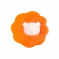 Cute bear sponge laundry ball for hair removal and anti-tangle cleaning, lightweight. - Large Fine Mesh / Orange