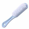 Blue plastic shoe brush with soft bristles for cleaning clothes and floors efficiently - Blue