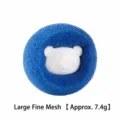 Blue bear sponge laundry ball with fine mesh, anti-tangle pet hair remover for washing. - Large Fine Mesh / Blue