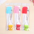 Silicone spatula and pastry brush set kitchen baking tools in clear packaging food grade - 2-Piece Large Spatula and Brush Set with Transparent Handles in Card Bag