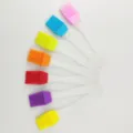Colorful silicone pastry brushes set for kitchen baking, BBQ oiling, and cooking prep. - PP Transparent Handle / Multicolor