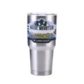 Stainless steel tumbler 30oz large capacity double wall vacuum insulated travel coffee mug - Car Cup + Straw + Brush / Steel Color