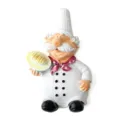 Cute fat chef plug hook wall mount, resin cartoon power cord organizer bracket white style. - Footrest Model