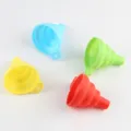 Set of four colorful collapsible silicone funnels, portable and useful kitchen accessories. - Foldable Funnel / Random Color