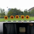Cute nodding sunflower car dashboard ornament decoration interior accessory cute flower. - Sunflower Shaking Ornament / 1 Piece/Pack