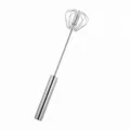 Stainless steel semi-automatic hand push egg whisk, 33cm length, kitchen baking tool. - Semi-Automatic Egg Beater / 14"