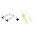 Edelstahl Fleischbällchen Maker Küchenwerkzeug Set mit Plastiklöffel und Form Helfen - Je 1 große & kleine Fleischbällchenzange + Fleischbällchenformer