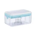 Clear plastic soap foaming box with spring tray multi-functional household soap storage rack - Blue