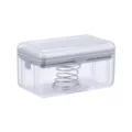 Multi-functional soap foaming box with spring roller design for home bathroom daily use. - Gray