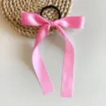 Joli chouchou pour cheveux avec ruban rose, attache queue de cheval en satin élégante pour femmes filles. - Rose rouge
