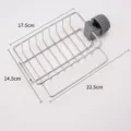 Stainless steel faucet sponge holder with towel rack kitchen sink drain storage basket - Towel Bar Style / Stainless Steel