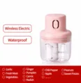Mini electric garlic chopper 250ml wireless food processor portable kitchen vegetable grinder - 250ml Baby Food Processor