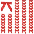 50pcs red ribbon bows for gift wrapping party decor candy bags baking craft DIY accessories - Red