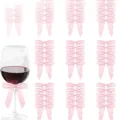 Rosa Satin Schleifen fuer Party Dekoration Bonbonbeutel Geschenkverpackung 50 Stueck - Hellrosa