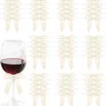 50 Stk. Weisse Schleifen 1.5cm Mini Satin Schleifen fuer Geschenke Party DIY Kuchen Deko - Beige