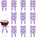 50pcs purple satin ribbon bows with twist ties for gift wrapping and craft decoration. - Purple