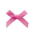 Pink mini hair bow variant, sweet ribbon hair clip accessory for cute daily hairstyling look. - Angled Bow / Rose Red