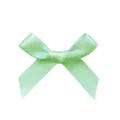 Mint green satin ribbon bow accessory variant, cute mini bowknot for hair clips or crafts. - Angled Bow / Light Green